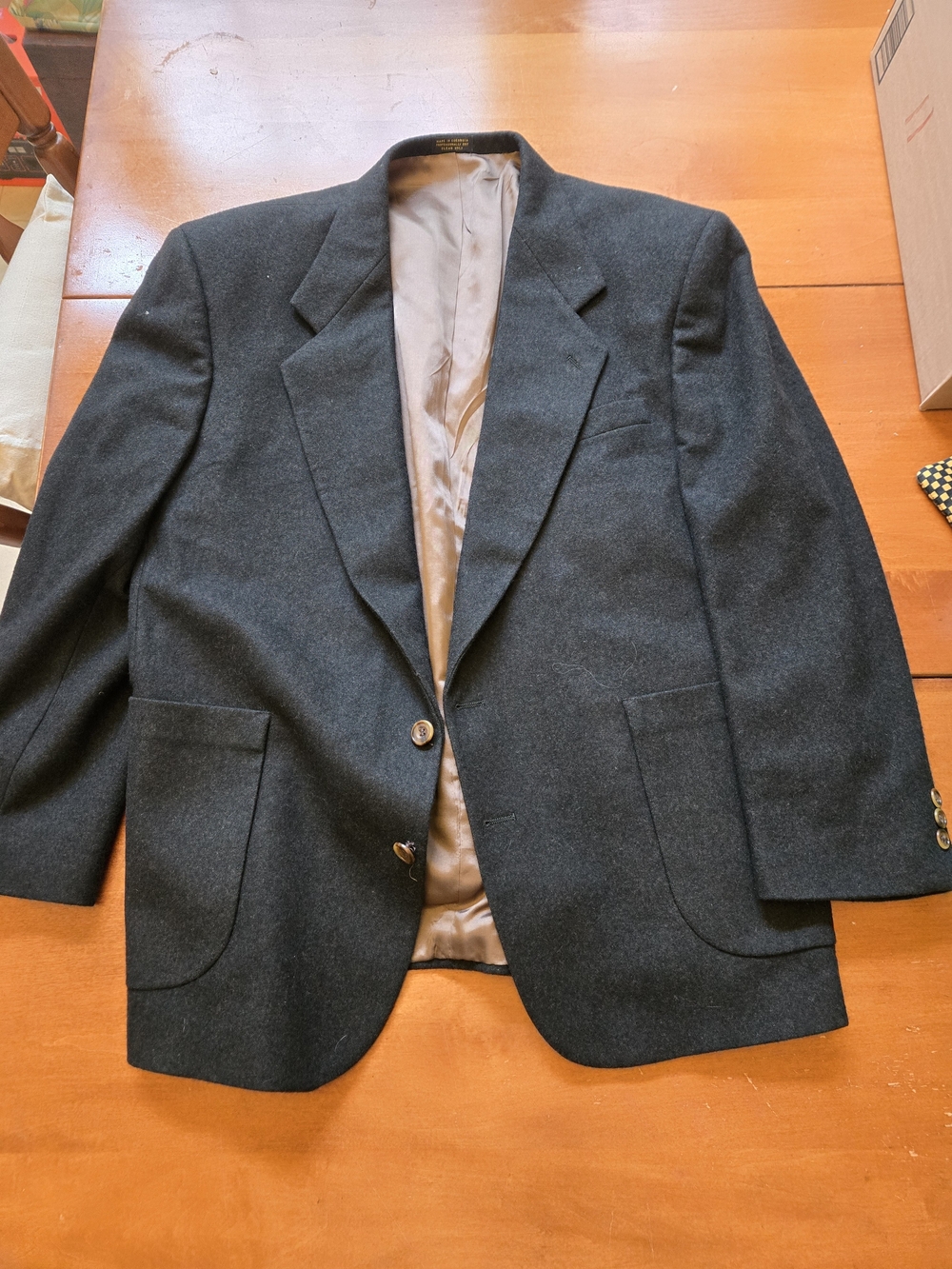 Oscar de la Renta Dark Gray Wool Blazer
